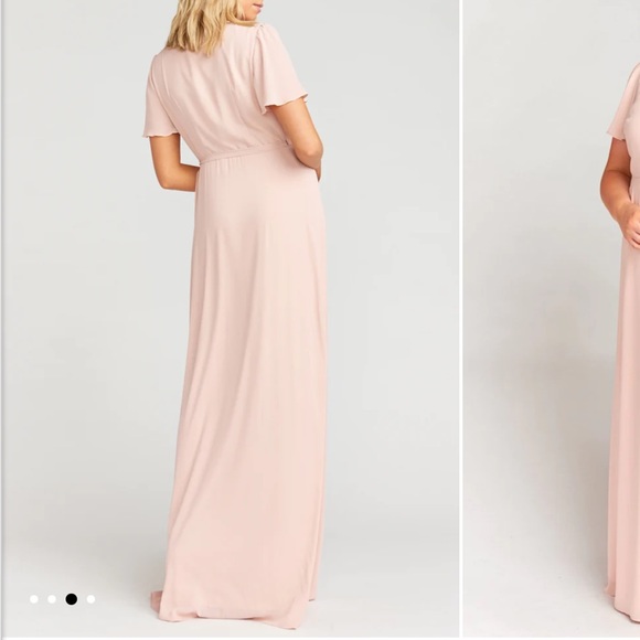 EUC Show Me Your Mumu Noelle Flutter Sleeve Wrap Dress in Dusty Blush - Picture 2 of 10